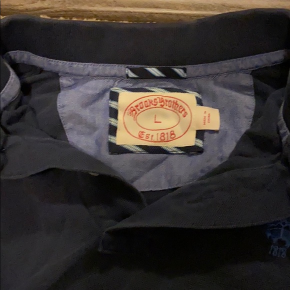 Navy blu Brooks Brothers L polo - Picture 4 of 5